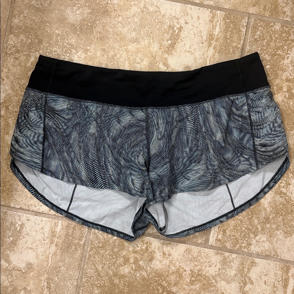 lululemon athletica Blue and White Athletic Shorts